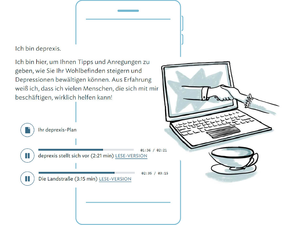 Smartphone mit einem Text und einem Laptop