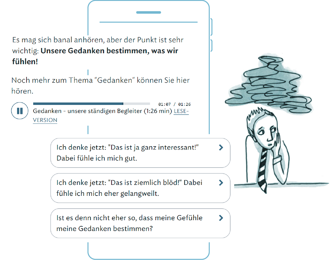 Smartphone mit einer Hörbuch-Empfehlung